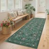 Modern Farmhouse Floral Print Area Rug for Living Room Bedroom, Modern Washable Non Slip Large Dining Room Carpet for Nursery Office Guest Room - 2 of 4