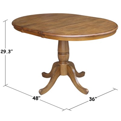 Pecan Round Extendable Wood Counter Height Table