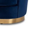 Baxton Studio Nevena Velvet Sofa Blue: Luxurious Brushed-Gold Base, Foam Padded, No Assembly Required - 3 of 4