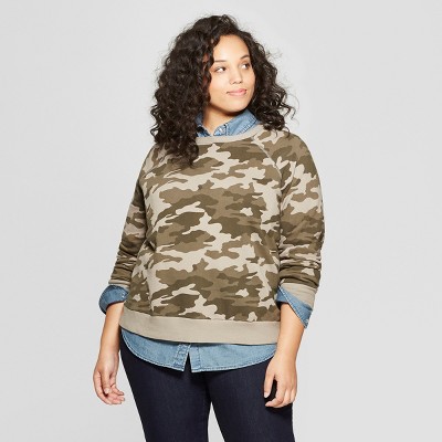 camo crewneck sweatshirt womens