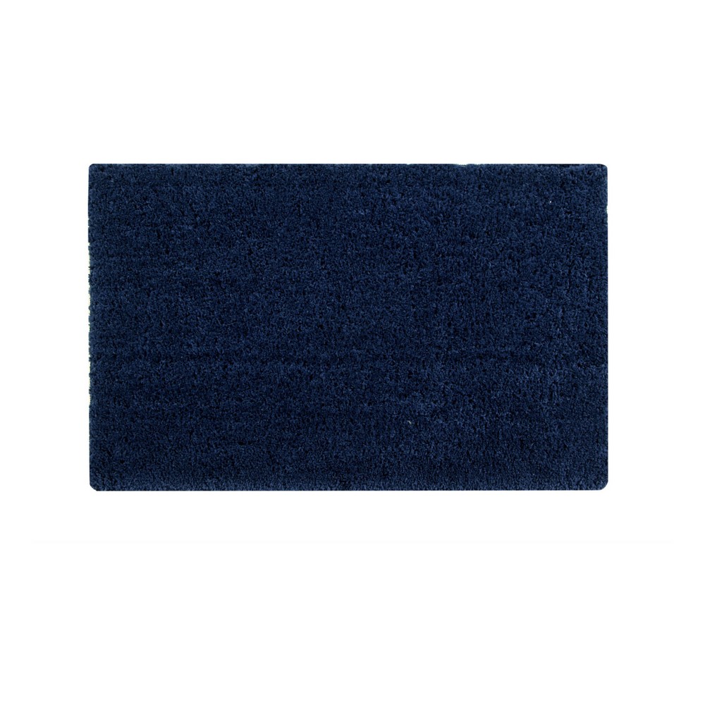 21inx34in Micro Plush Collection 100% Micro Polyester Rectangle Bath Rug Navy - Better Trends