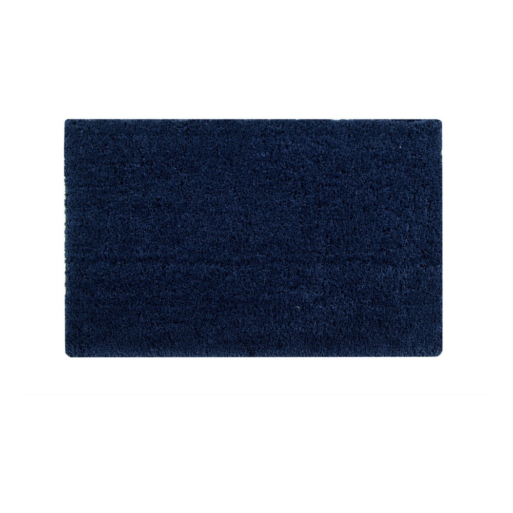 Photos - Bath Mat 21"x34" Micro Plush Collection 100 Micro Polyester Rectangle Bath Rug Navy