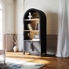 66.7"Tall Arched Bookshelf,Modern Bookcase with 3-Tier Storage Shelf & Cabinet,Corner Book Shelf for Space-Saving Living Room - 3 of 4