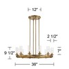 Stiffel Aron Brass Gold Wagon Wheel Chandelier 36" Wide Modern Clear Glass Shade 12-Light Fixture for Dining Room House Foyer Kitchen Island Entryway - 4 of 4
