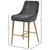 Meridian Furniture,Owen Grey Velvet Stool, Set of 2 - 4 of 4