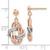 Black Bow Jewelry 14k Rose and White Gold Double Knot Post Dangle Earrings - 4 of 4