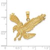 Black Bow Jewelry 14k Yellow Gold Textured Landing Eagle Pendant - 4 of 4