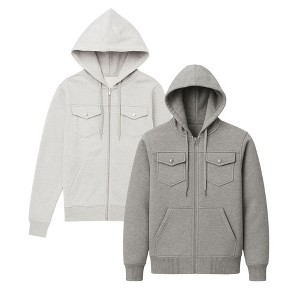 2 Pack Men's Heavyweight Zip Hoodie Jackets - Ultimate Value & Warmth - 1 of 4