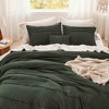 BAGOKIE 4-Piece Pinch Pleat Striped Bed in a Bag Comforter Set for All Season - 2 of 3