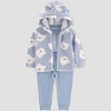 Carter's Just One You® Baby Boys' 3pc Bears Faux Shearling Sweatshirt with Long Sleeve Bodysuit and Pants Set - Blue - 2 of 4
