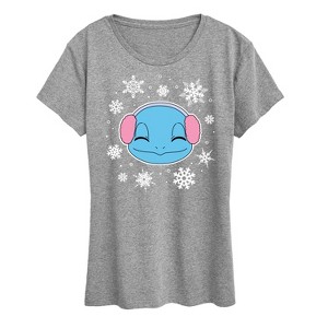 Women's - Pokémon - Squirtle And Snowflakes Short Sleeve Graphic T-Shirt - 1 of 4