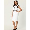 Hobemty Women's Office Sleeveless Contrast Color Sheath Dresses - 3 of 4