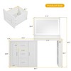 FONTOI 59.1"W Makeup Vanity Desk with Mirror Three Drawers Two Cabinets Storage Shelves for Bedroom Dressing Room, White, 59.1"*15.4"*54.2" - 3 of 4