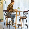 VECELO Bar Stools Adjustable Height Set of 2, 24/29" Swivel Counter Stools with Upholstered Seat, Steel Bistro Pub Chairs - 4 of 4