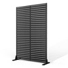 TOAOTBNBO Metal Privacy Screen with Stand, Decorative Privacy Fence Panels with Louver Pattern, Freestanding Privacy Screen for Garden, Black - 2 of 4