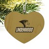 Lindenwood University Secondary Logo Heart Love Wood Christmas Tree Holiday Ornament - 2 of 3