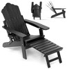 Costway Patio Adirondack Chair All-Weather HIPS Lounge Chair with Retractable Footrest Black/Brown/Gray/Navy - 2 of 4