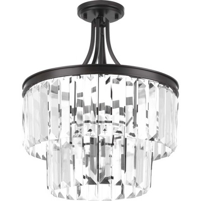Silver Ridge Crystal Semi-Flush Convertible Ceiling Light