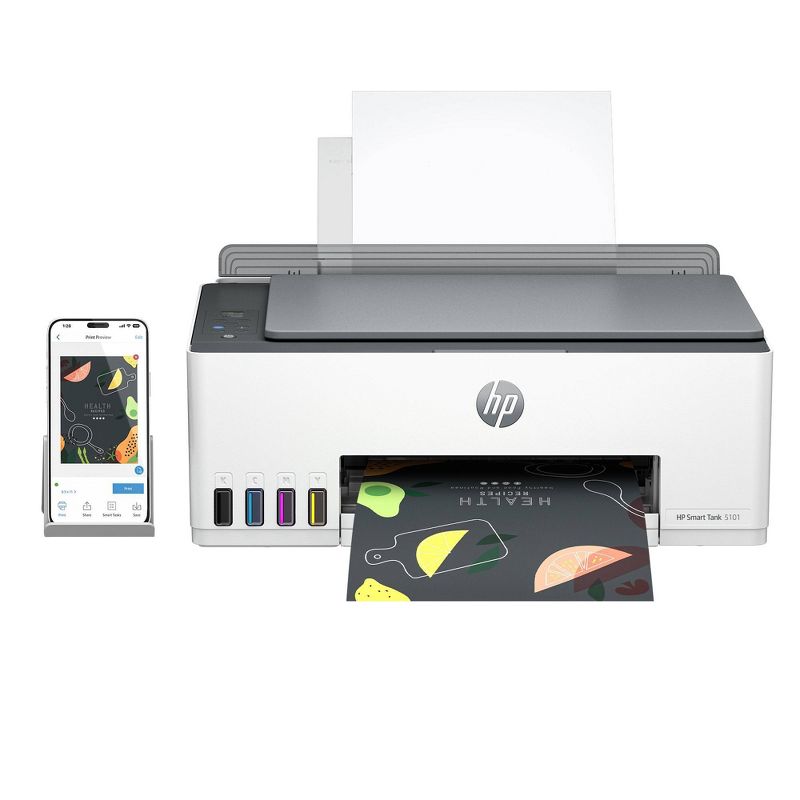 HP Smart Tank 5101 Wireless All-In-One Color Refillable Supertank Printer, Scanner, Copier (1F3Y0A), 1 of 15