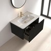 30" Wall-Mounted Floating Bathroom Vanity with Striped White Texture, Glossy White Integrated Ceramic Sink, Push-Open Drawer - 4 of 4