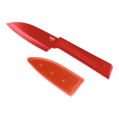 Kuhn Rikon Colori+ Red 4 Inch Small Santoku Knife