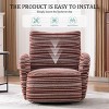 Boucle Swivel Chair with Metal Base, 360° Swivel Leisure Chair for Living Room or Bedroom, Modern Fabric Striped Armrest Accent Chair-Koiai - 2 of 4