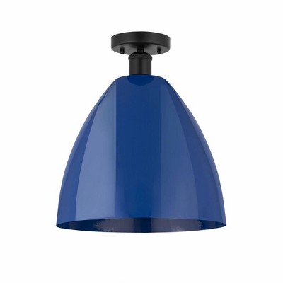 Plymouth Dome - 1 Light Semi-Flush Mount In Industrial Style-14.75 Inches Tall and 12 Inches Wide