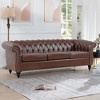 GDFStudio Sophia 84.65'' Chesterfield 3-Seater Faux Leather Upholstered Tufted Sofa with Rolled Arm - 2 of 4