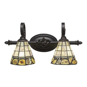 Toltec Lighting Elegante 2 - Light Vanity in  Dark Granite with 7" Cobblestone Art Glass Shade - 1 of 1