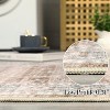 8' x 10'  Washable Vintage Rug - Distressed Floral Low Pile Non-Slip Carpet for Bedroom, Living Room - Khaki - 4 of 4