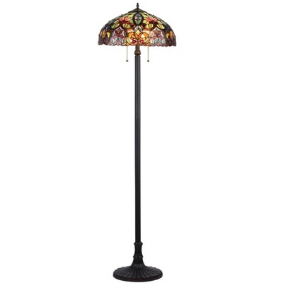 Chloe Lighting Libby Tiffany-style 2 Light Victorian Floor Lamp 18" Shade