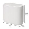 iDesign Small Oval Plastic Bathroom Trash Can - White - 2 of 4