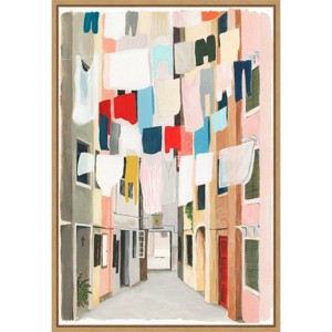 16" x 23" Laundry Day I by Grace Popp Framed Canvas Wall Art - Amanti Art: Modern Style, Vertical Lithograph, Sawtooth Back Mount - 1 of 4