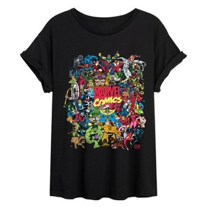 Women's - Marvel - Collage Oversized Graphic T-Shirt : Target