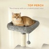 TopComfy Pet Tower Tall Multi Level Cat Climbing Tower with Scratching Surfaces and Elevated Perches for Active Cats, Gray, 19.69"*11.61"*24.8" - 4 of 4