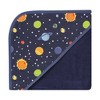 Hudson Baby Infant Boy Cotton Rich Hooded Towels, Solar System, One Size - 4 of 4