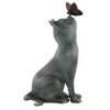 SPI Home Curiosity Garden Sculpture – 13" Cast Aluminum Cat and Butterfly Statue with Verdigris Finish for Whimsical Outdoor Decor - 4 of 4