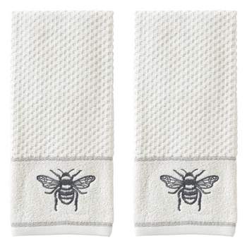 2pc Farmhouse Bee Hand Towel Set White - SKL Home