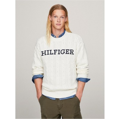 Tommy Hilfiger Mens Monotype Screen Print Logo Pullover Sweater