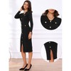 INSPIRE CHIC Women's V Neck Long Sleeve Button Decor Knit Midi Bodycon Sweater Dress - 2 of 4