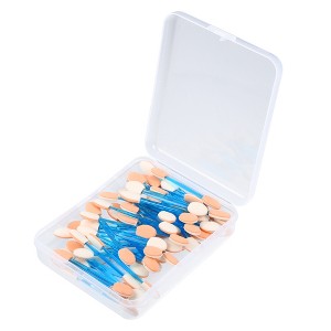 Unique Bargains Unique Bargains Dual Sides Sponge Short  Brushes EyeShadow Applicators Blue 50PCS - 1 of 4