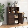 Desk Cabinet, with Storage Drawer & Shelves, Fold-up Desktop, Ideal for Home, Office, Dormitory, Small Spaces - 3 of 4