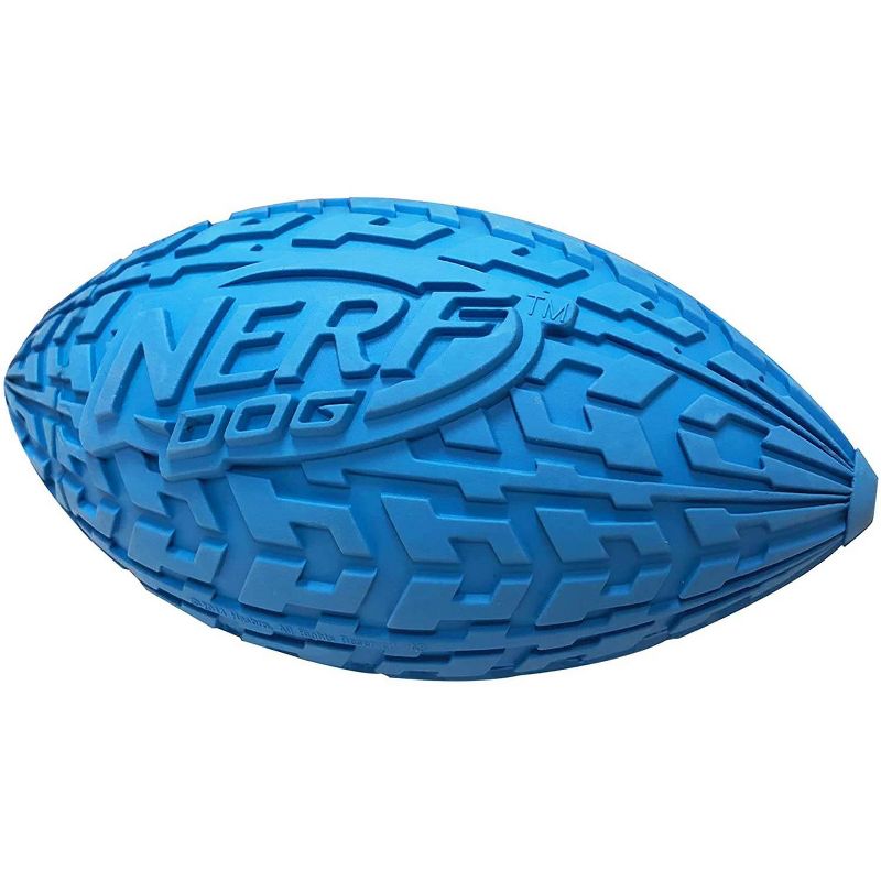 NERF Tire Squeak Football Dog Toy - Blue - 6&#34;, 3 of 4