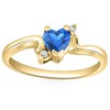 Pompeii3 1/3Ct Heart Shaped Blue Sapphire & Diamond Ring in White, Yellow, or Rose Gold - 4 of 4