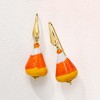 Ross-Simons Italian Murano Glass Halloween Candy Corn Drop Earrings in 18kt Gold Over Sterling - 3 of 4