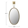 Storied Home Oval Metal Framed Wall Mirror with Bracket, Gold - 2 of 4