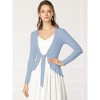 INSPIRE CHIC Women's Tie Front Long Sleeve Crop Ruffle Knit Cardigan Sweaters - 2 of 4