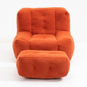XINGHANZHENXUAN Memory Foam Bean Bag Chair with Ottoman, Super Soft Velvet Lazy Sofa for Living Room, Bedroom - 1 of 4
