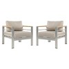 Aluminum Outdoor Lounge Chairs with Rust Resistant Frame,Modern Patio Club Chairs with Cushion,Lounge Chair for Garden Deck-Cuddlewood - 3 of 4