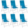 vidaXL Highback Chair Cushions (6 pcs) - Light Blue Oxford Fabric - Ultra-Soft Foam Fiber Filling - 4 of 4